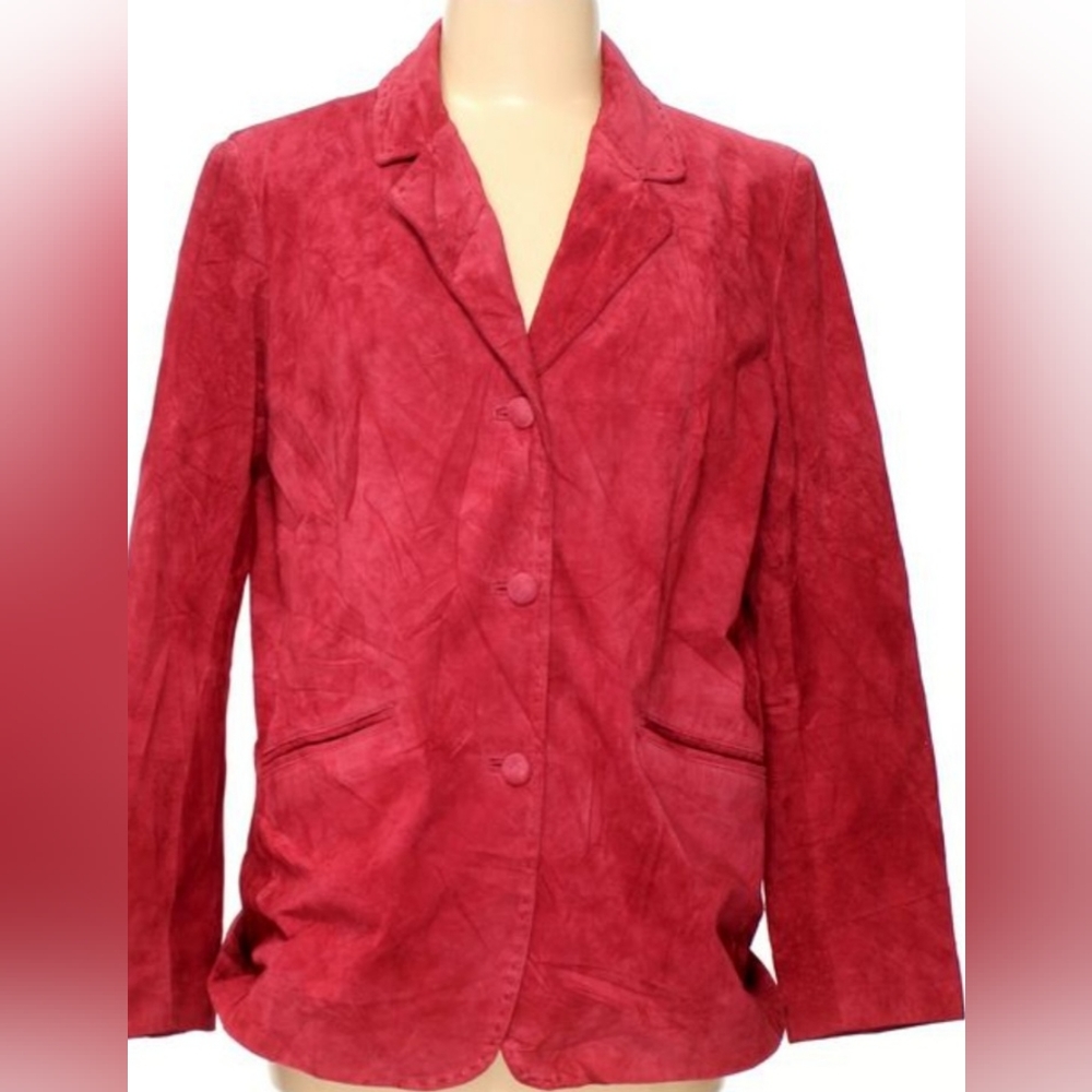 Relativity Red Suede Jacket Large